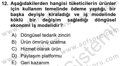 Pazarlamaya Giriş Dersi 2024 - 2025 Yılı (Vize) Ara Sınav Soruları 12. Soru