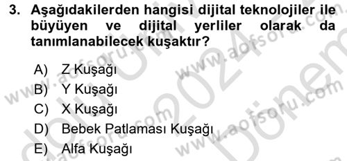 Pazarlamaya Giriş Dersi 2024 - 2025 Yılı (Final) Dönem Sonu Sınav Soruları 3. Soru