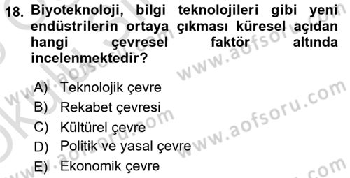 Pazarlamaya Giriş Dersi 2024 - 2025 Yılı Yaz Okulu Sınav Soruları 18. Soru