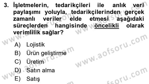 Teknoloji, İnnovasyon Ve Girişimcilik Dersi 2020 - 2021 Yılı Yaz Okulu Sınav Soruları 3. Soru