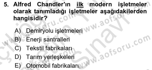 Teknoloji, İnnovasyon Ve Girişimcilik Dersi 2021 - 2022 Yılı (Vize) Ara Sınav Soruları 5. Soru