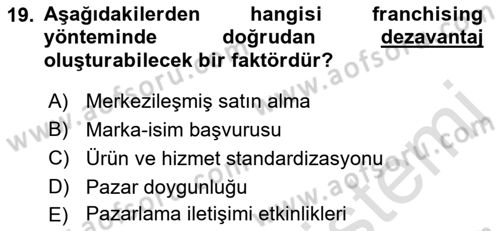 Teknoloji, İnnovasyon Ve Girişimcilik Dersi 2021 - 2022 Yılı (Final) Dönem Sonu Sınav Soruları 19. Soru