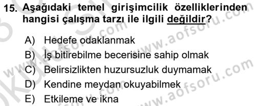 Teknoloji, İnnovasyon Ve Girişimcilik Dersi 2022 - 2023 Yılı Yaz Okulu Sınav Soruları 15. Soru
