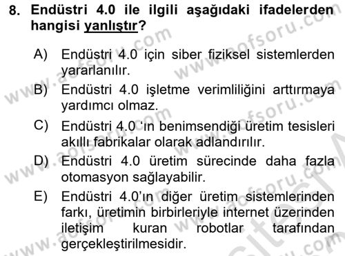 Teknoloji, İnnovasyon Ve Girişimcilik Dersi 2023 - 2024 Yılı (Vize) Ara Sınav Soruları 8. Soru