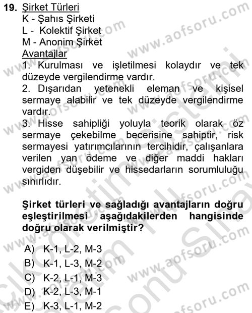 Teknoloji, İnnovasyon Ve Girişimcilik Dersi 2023 - 2024 Yılı (Final) Dönem Sonu Sınav Soruları 19. Soru