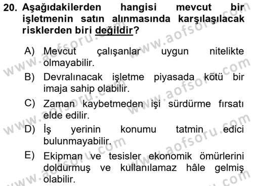 Teknoloji, İnnovasyon Ve Girişimcilik Dersi 2023 - 2024 Yılı (Final) Dönem Sonu Sınav Soruları 20. Soru