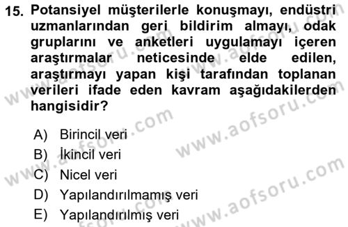 Teknoloji, İnnovasyon Ve Girişimcilik Dersi 2024 - 2025 Yılı (Final) Dönem Sonu Sınav Soruları 15. Soru