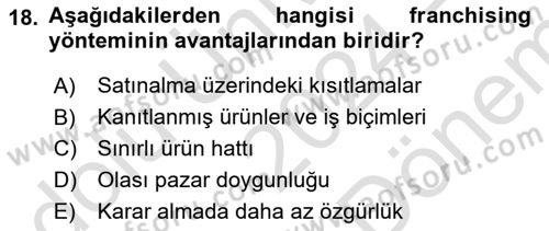 Teknoloji, İnnovasyon Ve Girişimcilik Dersi 2024 - 2025 Yılı (Final) Dönem Sonu Sınav Soruları 18. Soru