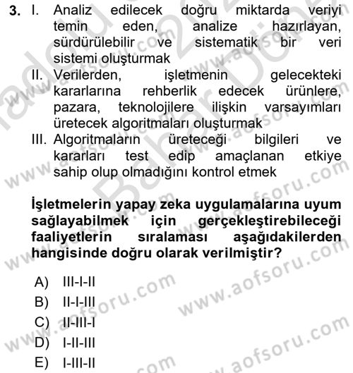 Teknoloji, İnnovasyon Ve Girişimcilik Dersi 2024 - 2025 Yılı (Final) Dönem Sonu Sınav Soruları 3. Soru