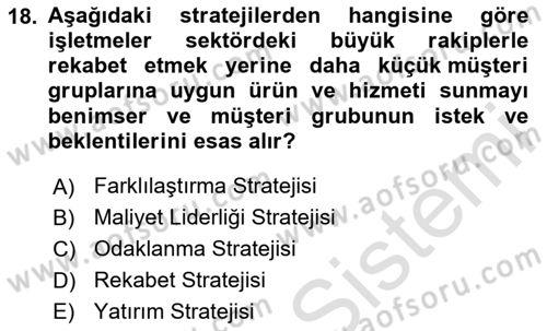 Teknoloji,İnnovasyon Ve Girişimcilik Dersi 2020 - 2021 Yılı Yaz Okulu Sınav Soruları 18. Soru
