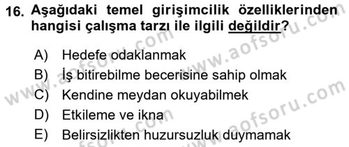 Teknoloji,İnnovasyon Ve Girişimcilik Dersi 2021 - 2022 Yılı Yaz Okulu Sınav Soruları 16. Soru