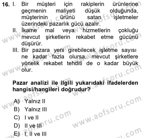 Teknoloji,İnnovasyon Ve Girişimcilik Dersi 2022 - 2023 Yılı Yaz Okulu Sınav Soruları 16. Soru