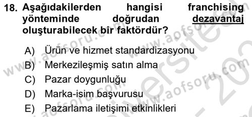 Teknoloji,İnnovasyon Ve Girişimcilik Dersi 2022 - 2023 Yılı Yaz Okulu Sınav Soruları 18. Soru