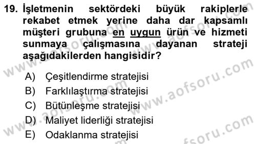 Teknoloji,İnnovasyon Ve Girişimcilik Dersi 2022 - 2023 Yılı Yaz Okulu Sınav Soruları 19. Soru