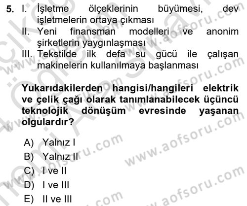 Teknoloji,İnnovasyon Ve Girişimcilik Dersi 2023 - 2024 Yılı (Vize) Ara Sınav Soruları 5. Soru
