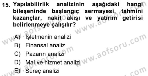 Teknoloji,İnnovasyon Ve Girişimcilik Dersi 2023 - 2024 Yılı Yaz Okulu Sınav Soruları 15. Soru