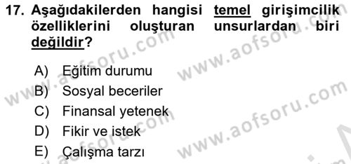 Teknoloji,İnnovasyon Ve Girişimcilik Dersi 2023 - 2024 Yılı Yaz Okulu Sınav Soruları 17. Soru