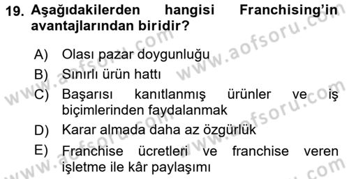 Teknoloji,İnnovasyon Ve Girişimcilik Dersi 2023 - 2024 Yılı Yaz Okulu Sınav Soruları 19. Soru