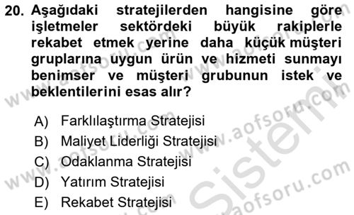 Teknoloji,İnnovasyon Ve Girişimcilik Dersi 2023 - 2024 Yılı Yaz Okulu Sınav Soruları 20. Soru