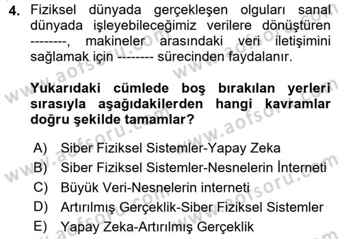 Teknoloji,İnnovasyon Ve Girişimcilik Dersi 2023 - 2024 Yılı Yaz Okulu Sınav Soruları 4. Soru