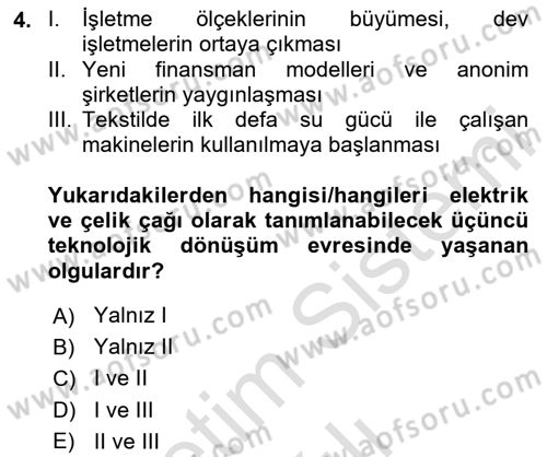 Teknoloji,İnnovasyon Ve Girişimcilik Dersi Ara Sınavı Deneme Sınav Soruları 4. Soru