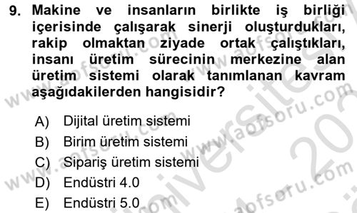 Teknoloji,İnnovasyon Ve Girişimcilik Dersi Ara Sınavı Deneme Sınav Soruları 9. Soru