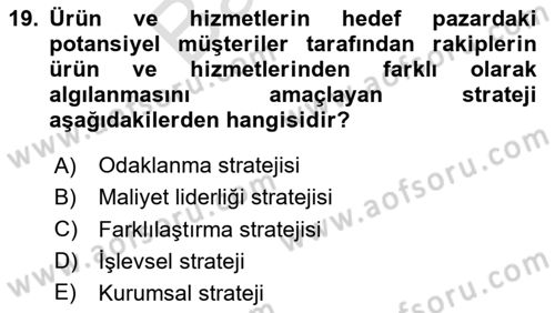 Teknoloji,İnnovasyon Ve Girişimcilik Dersi 2024 - 2025 Yılı (Final) Dönem Sonu Sınav Soruları 19. Soru