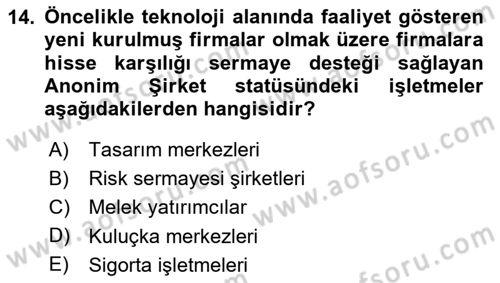 Teknoloji,İnnovasyon Ve Girişimcilik Dersi 2024 - 2025 Yılı Yaz Okulu Sınav Soruları 14. Soru