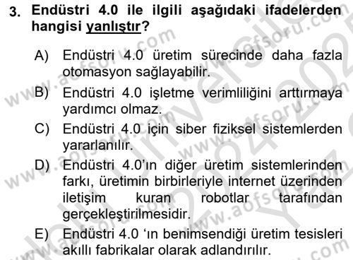 Teknoloji,İnnovasyon Ve Girişimcilik Dersi 2024 - 2025 Yılı Yaz Okulu Sınav Soruları 3. Soru
