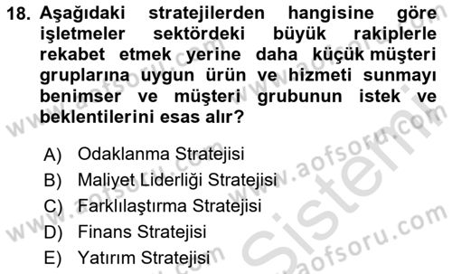 Teknoloji,İnnovasyon Ve Girişimcilik Dersi 2025 - 2026 Yılı (Final) Dönem Sonu Sınav Soruları 18. Soru