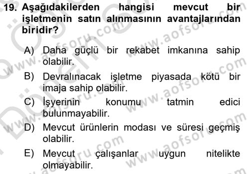 Teknoloji,İnnovasyon Ve Girişimcilik Dersi 2025 - 2026 Yılı (Final) Dönem Sonu Sınav Soruları 19. Soru