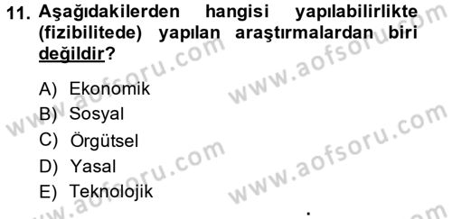 Girişimcilik ve İş Kurma Dersi 2014 - 2015 Yılı (Vize) Ara Sınavı 11. Soru