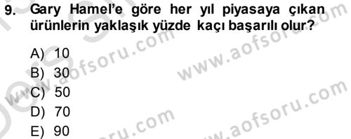 Girişimcilik ve İş Kurma Dersi 2014 - 2015 Yılı Tek Ders Sınav Soruları 9. Soru
