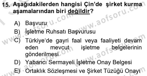 Girişimcilik ve İş Kurma Dersi 2021 - 2022 Yılı (Final) Dönem Sonu Sınav Soruları 15. Soru
