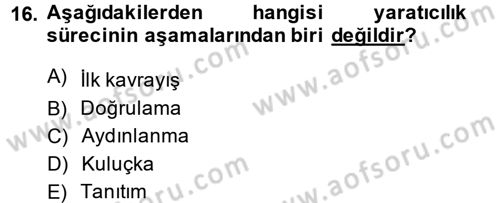 Girişimcilik ve İş Kurma -x Dersi 2014 - 2015 Yılı (Vize) Ara Sınav Soruları 16. Soru