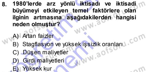 Girişimcilik ve İş Kurma -x Dersi 2014 - 2015 Yılı (Vize) Ara Sınav Soruları 8. Soru