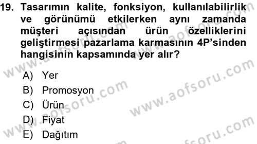 Girişimcilik ve İş Kurma -x Dersi 2015 - 2016 Yılı (Vize) Ara Sınav Soruları 19. Soru