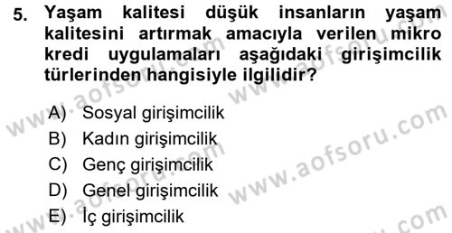 Girişimcilik ve İş Kurma -x Dersi 2015 - 2016 Yılı (Vize) Ara Sınav Soruları 5. Soru