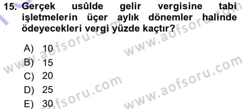 Girişimcilik ve İş Kurma -x Dersi 2015 - 2016 Yılı (Final) Dönem Sonu Sınav Soruları 15. Soru