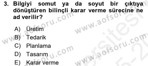 Girişimcilik ve İş Kurma -x Dersi 2015 - 2016 Yılı Tek Ders Sınav Soruları 3. Soru