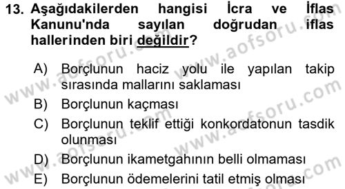 Girişimcilik ve İş Kurma -x Dersi 2016 - 2017 Yılı (Final) Dönem Sonu Sınav Soruları 13. Soru