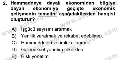 Girişimcilik ve İş Kurma -x Dersi 2017 - 2018 Yılı (Vize) Ara Sınav Soruları 2. Soru