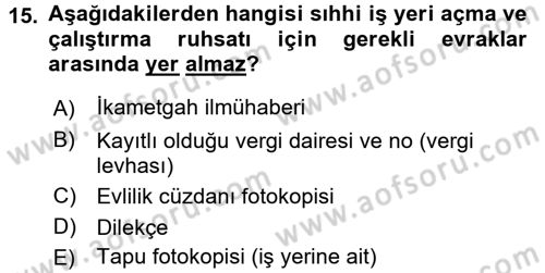 Girişimcilik ve İş Kurma -x Dersi 2017 - 2018 Yılı (Final) Dönem Sonu Sınav Soruları 15. Soru
