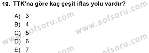 Girişimcilik ve İş Kurma -x Dersi 2017 - 2018 Yılı (Final) Dönem Sonu Sınav Soruları 19. Soru