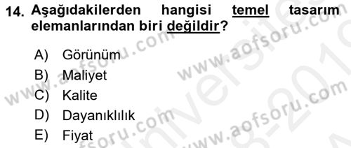 Girişimcilik ve İş Kurma -x Dersi 2018 - 2019 Yılı (Vize) Ara Sınav Soruları 14. Soru
