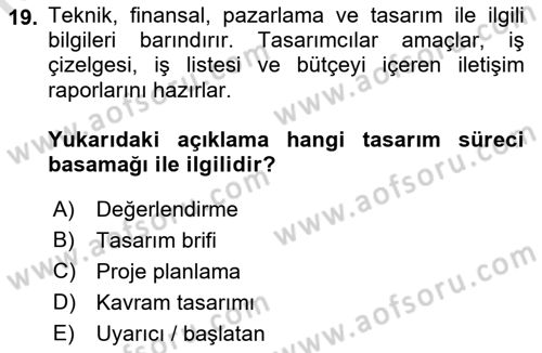 Girişimcilik ve İş Kurma -x Dersi 2019 - 2020 Yılı (Vize) Ara Sınav Soruları 19. Soru
