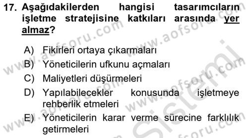 Girişimcilik ve İş Kurma -x Dersi 2021 - 2022 Yılı (Vize) Ara Sınav Soruları 17. Soru