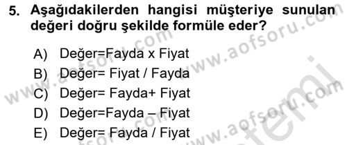 Girişimcilik ve İş Kurma -x Dersi 2022 - 2023 Yılı (Vize) Ara Sınav Soruları 5. Soru