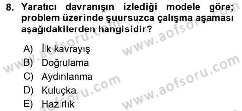 Girişimcilik ve İş Kurma -x Dersi 2022 - 2023 Yılı Yaz Okulu Sınav Soruları 8. Soru