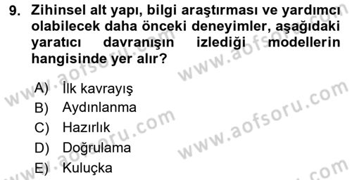 Girişimcilik ve İş Kurma -x Dersi 2023 - 2024 Yılı Yaz Okulu Sınav Soruları 9. Soru